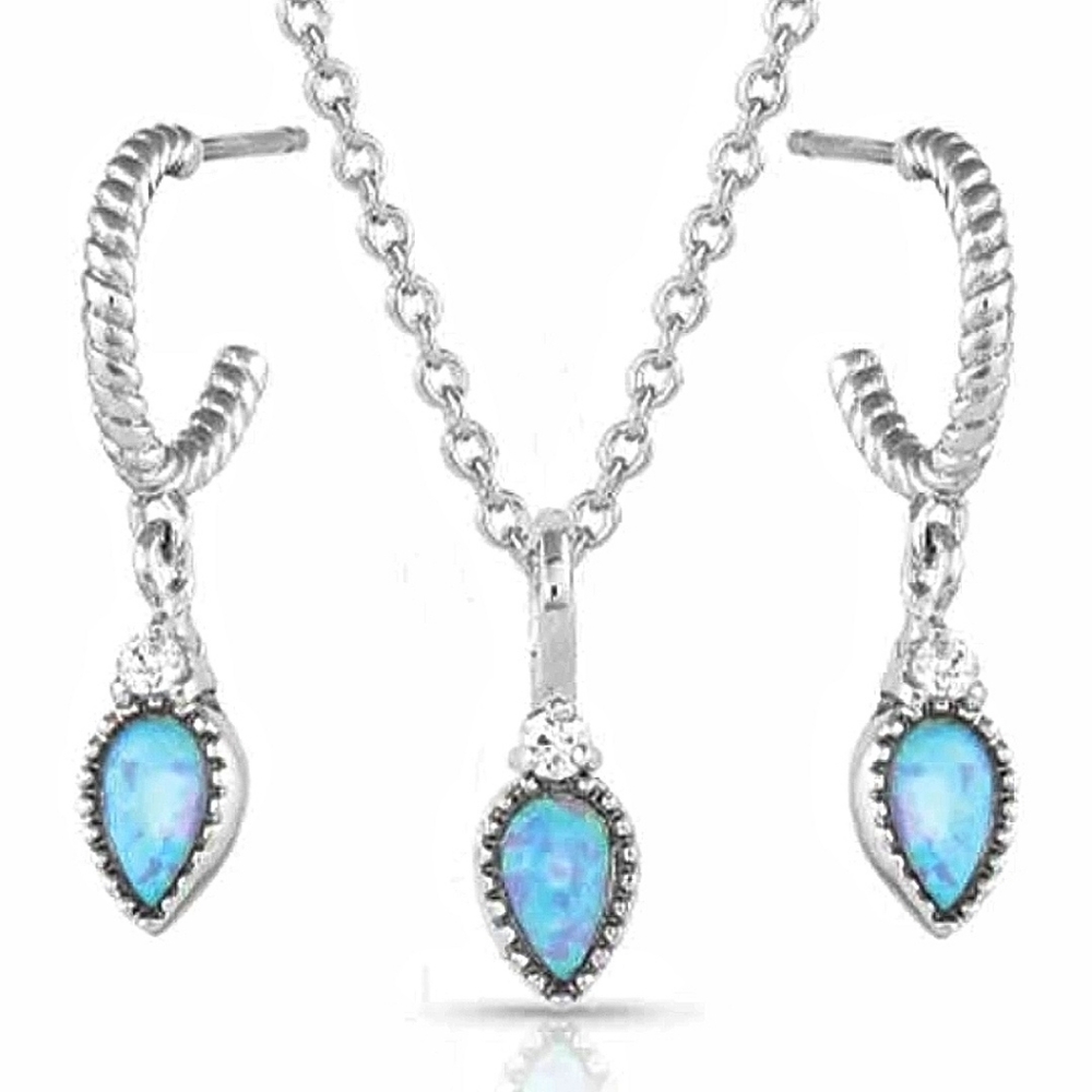 Montana Silversmiths Dainty Charm Opal Jewelry Set NEW! Retail $80 - Picture 2 of 7